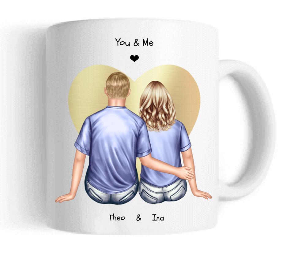 Valentinstag-Geschenk | Personalisierte Tasse Partner | Partnerschaftsgeschenk | Lebenspartner - Freundin - Valentin - Hochzeitstag