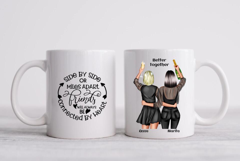 Personalisierte Tasse Geschenk 2 Beste Freundinnen Tasse, Geschenkidee beste Schwester, Weihnachtsgeschenk