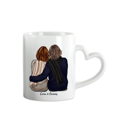 Personalisierte Tasse Valentinstag-Geschenk | Paartasse Geschenk | Herzhenkeltasse | Geschenkidee Freundin Partner | Valentin, Geburtstag, Ostern,