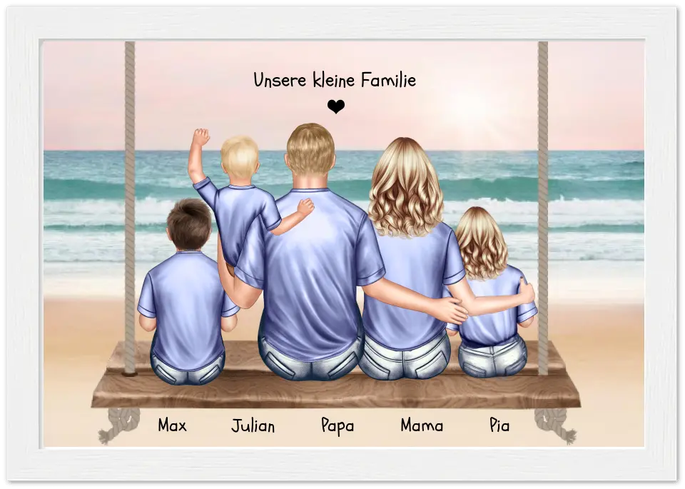 Geschenk Familie Bild mit 3 Kindern-Poster Familie-Familienbild Personalisiert-Familienposter-Geschenk Papa- Geschenk Mama Geschenk Frau Mann-Geburtstag Mama Papa