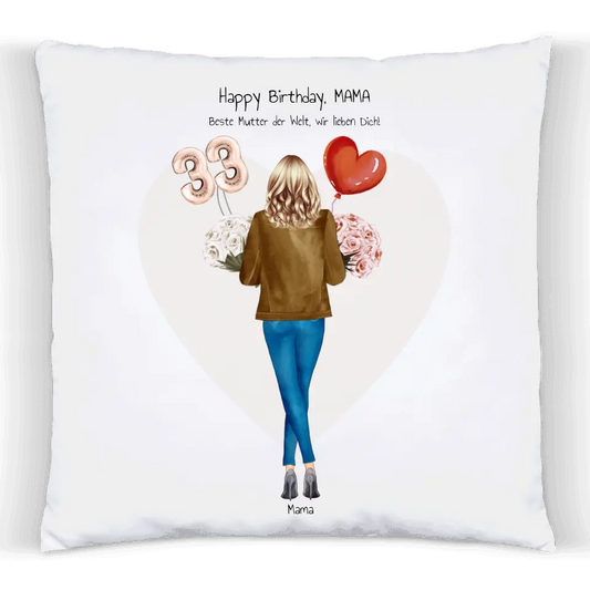 Geschenk - Personalisiertes Kissen 1 Person Geschenk Mama, Schwester, Freundin Geburtstagsgeschenk