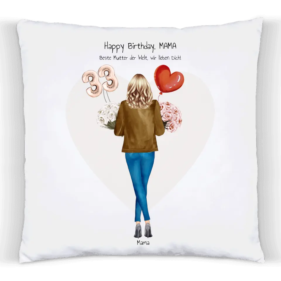 Geschenk - Personalisiertes Kissen 1 Person Geschenk Mama, Schwester, Freundin Geburtstagsgeschenk