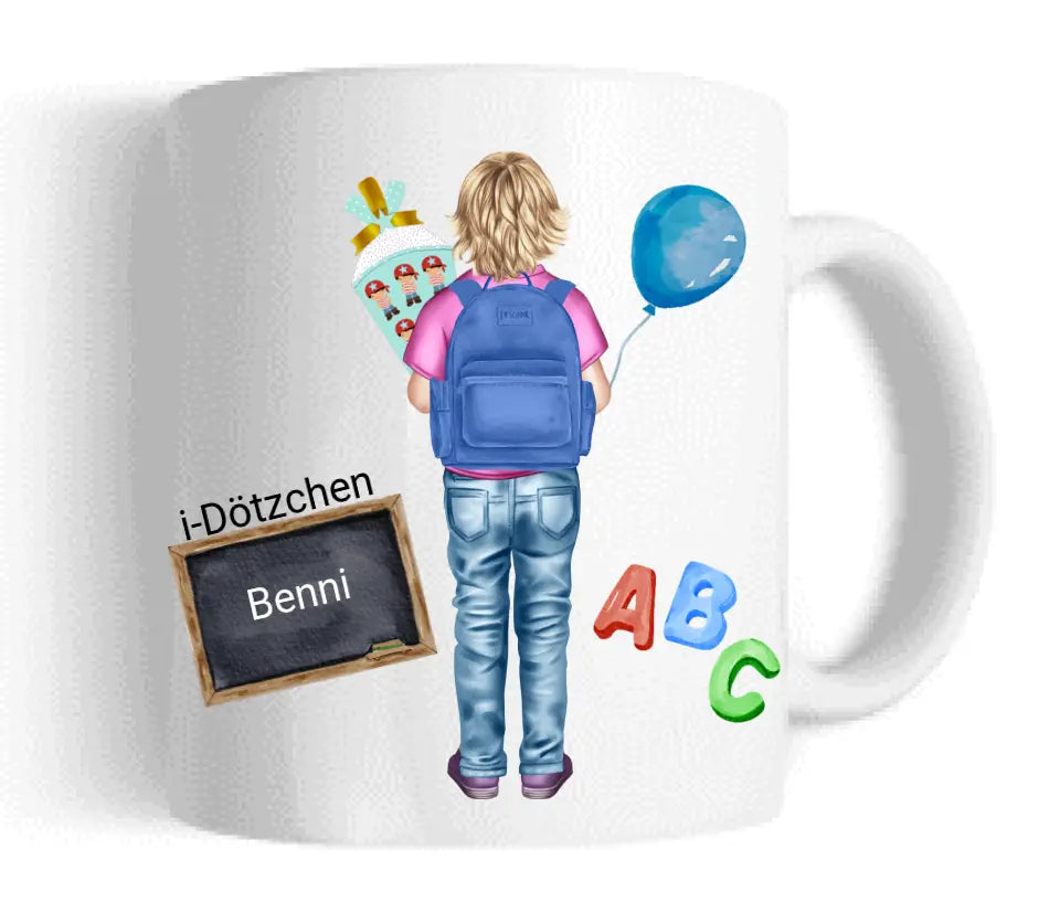 Personalisierte Tassen - Schulkind Kindertasse -Personalisiertes Geschenk zur Einschulung Tasse für Jungen - Einschulungsgeschenk