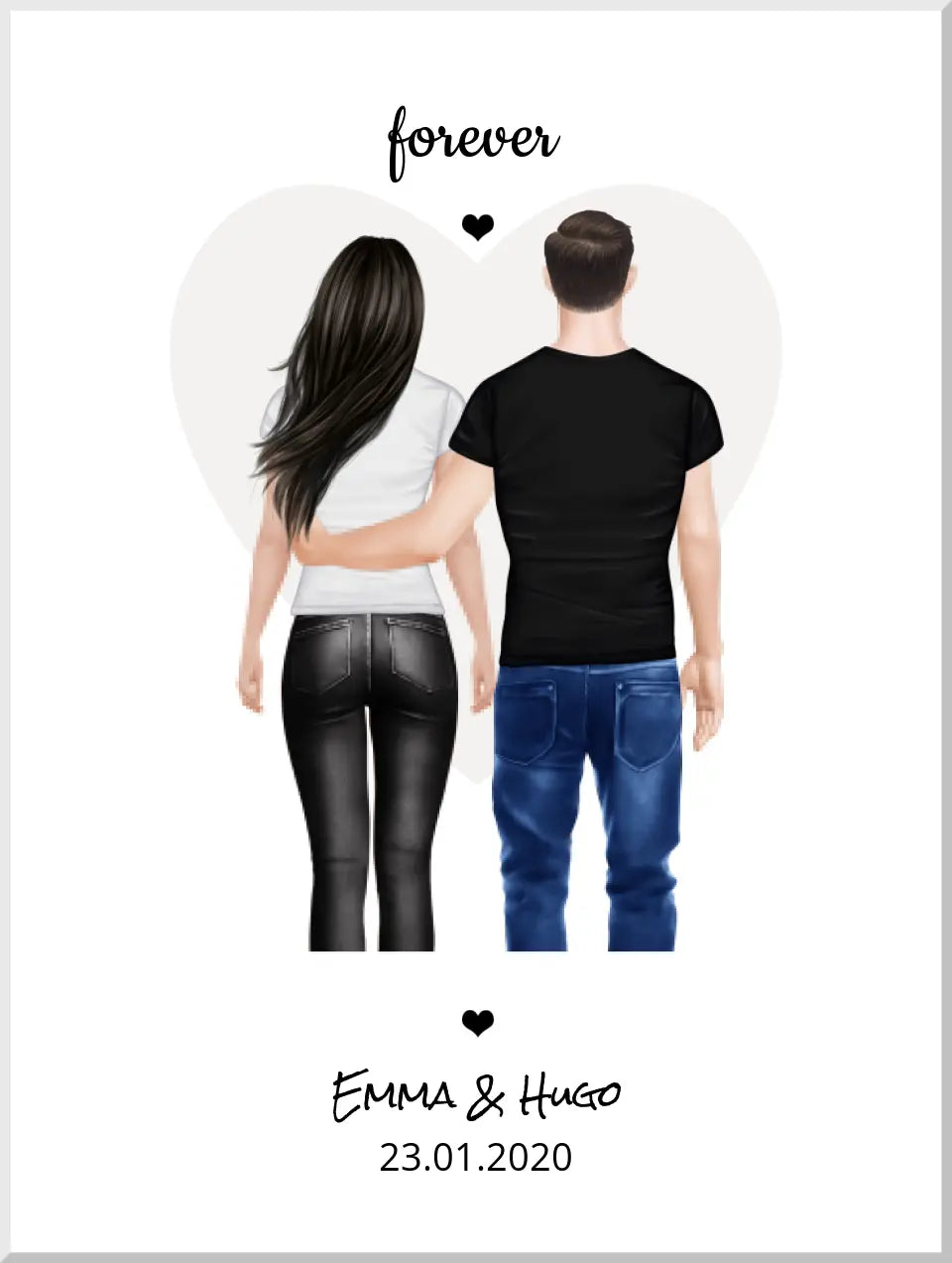Forever - Partnerbild - Personalisiertes Geschenk für die Partnerin - den Partner - als Geschenkidee - beste Freunde Geschenke