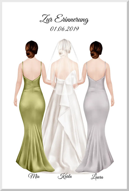 Personalisiertes Trauzeugin Geschenk oder Brautgeschenk - Poster zur Erinnerung - Danksagung