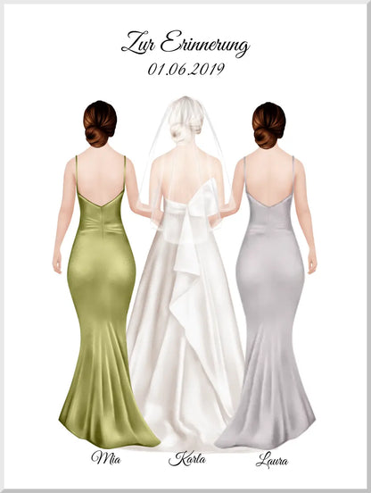 Personalisiertes Trauzeugin Geschenk oder Brautgeschenk - Poster zur Erinnerung - Danksagung