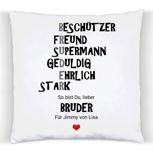 Personalisiertes Geschenk Sprüche Kissen Geschenk Bruder Geburtstagsgeschenk, Ostergeschenk & Weihnachtsgeschenk von Zeitraum-Kunstdrucke