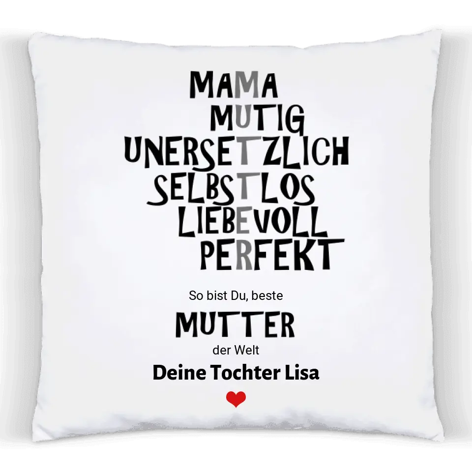 Geschenk Mama - Personalisiertes Kissen mit Spruch, Muttertagsgeschenk, Geburtstagsgeschenk, Weihnachtsgeschenk