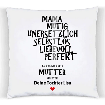 Geschenk Mama - Personalisiertes Kissen mit Spruch, Muttertagsgeschenk, Geburtstagsgeschenk, Weihnachtsgeschenk