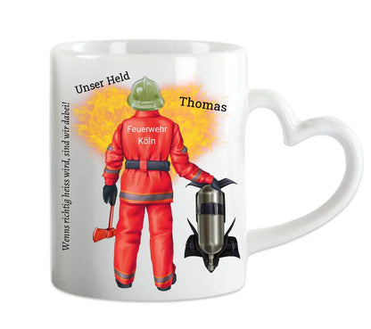 Personalisierte Tasse Feuerwehrtasse Geschenk Geburtstag Feuerwehrmann Dienststelle Feuerwehr