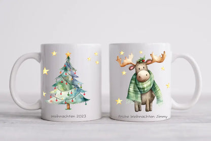 Geschenk Nikolaus, Weihnachten personalisiert -  Kindertasse, Kinderbecher, Kinderteller - Nikolaustasse, Weihnachtstasse - mit Name