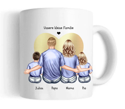 Tasse Geschenk Vatertag - Tasse Geschenk Muttertag Papa Geburtstagsgeschenk - Mama Geburtstagsgeschenk - Personalisiertes Geschenk Familie mit Baby + 2 Kindern