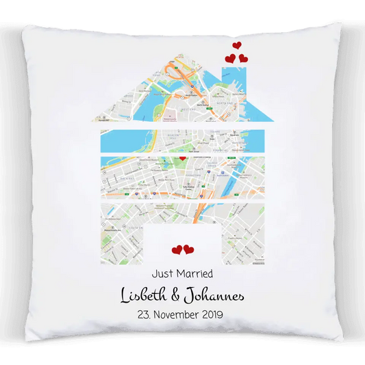 Personalisiertes Kissen im MAP-Style als Hochzeitsgeschenk, Geschenk Partner, Geschenk Partnerin, Geschenk Valentin, Hochzeitstag, Geburtstagsgeschenk