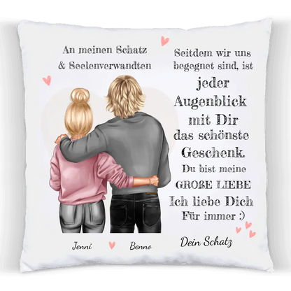 Geschenk Jahrestag, Hochzeitstag, Valentinstag, Geburtstag & Weihnachten - Geschenk Deko Kissen personalisiert - Weihnachtssgeschenk