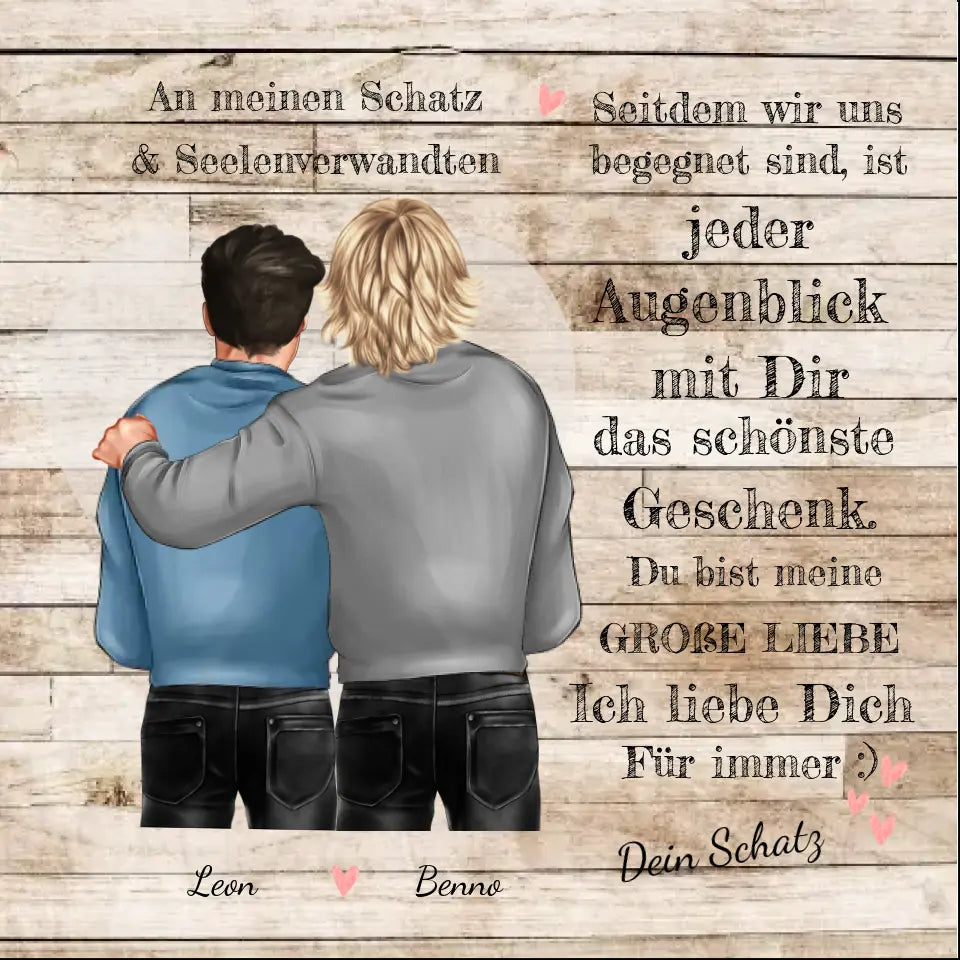 2 Männer Poster - Beste Freunde Partnergeschenk personalisiert - Freundschaft & Valentinstag Geschenk - Geburtstagsgeschenk & Weihnachtsgeschenk