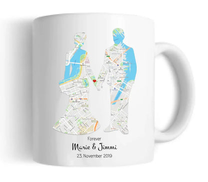 Personalisierte Hochzeitstasse Hochzeitsgeschenk Motiv Liebespaar, Brautpaar, Kaffeebecher - Kaffeebecher Geschenk Hochzeit