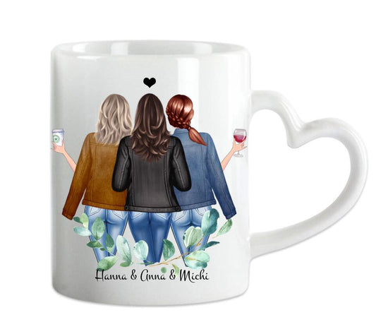 3 Beste Freundin Geschenk Tasse personalisiert, Tasse Freundinnen, Weihnachtsgeschenke Freundin