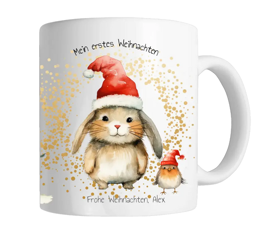 Geschenk Nikolaus, Weihnachten personalisiert - Kindertasse, Kinderbecher, Kinderteller - Nikolaustasse, Weihnachtstasse - mit Name