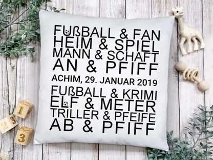 Geburtstagsgeschenk für den Fußballfan - Fußball Sprüche Kissen - Personalisiertes Kissen Geschenk mit Namen Weihnachtsgeschenk von Zeitraum-Kunstdrucke