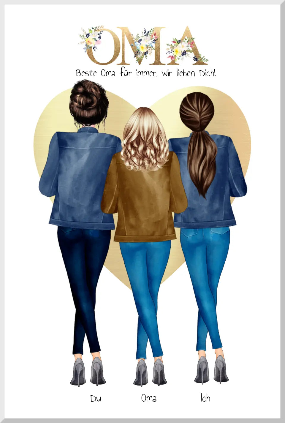 Personalisiertes Poster Geschenk - Oma Mutter Tochter Poster Geschenk - Muttertagsgeschenk -