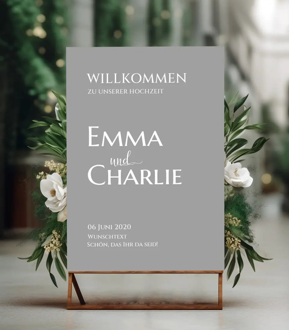 Willkommensposter Hochzeit  | Willkommensschild Hochzeit personalisiert | Hochzeitsempfang Tafel