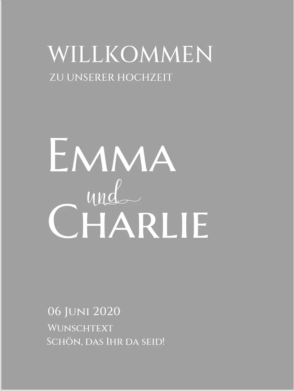 Willkommensposter Hochzeit  | Willkommensschild Hochzeit personalisiert | Hochzeitsempfang Tafel