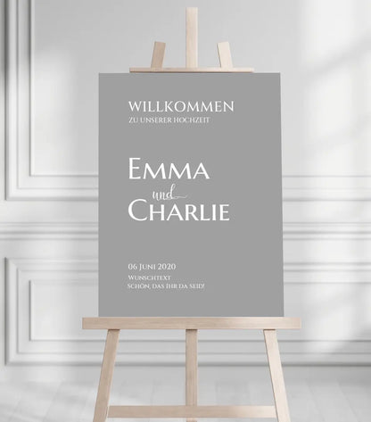 Willkommensposter Hochzeit  | Willkommensschild Hochzeit personalisiert | Hochzeitsempfang Tafel