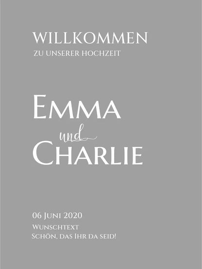 Willkommensposter Hochzeit  | Willkommensschild Hochzeit personalisiert | Hochzeitsempfang Tafel