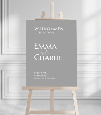 Willkommensposter Hochzeit  | Willkommensschild Hochzeit personalisiert | Hochzeitsempfang Tafel