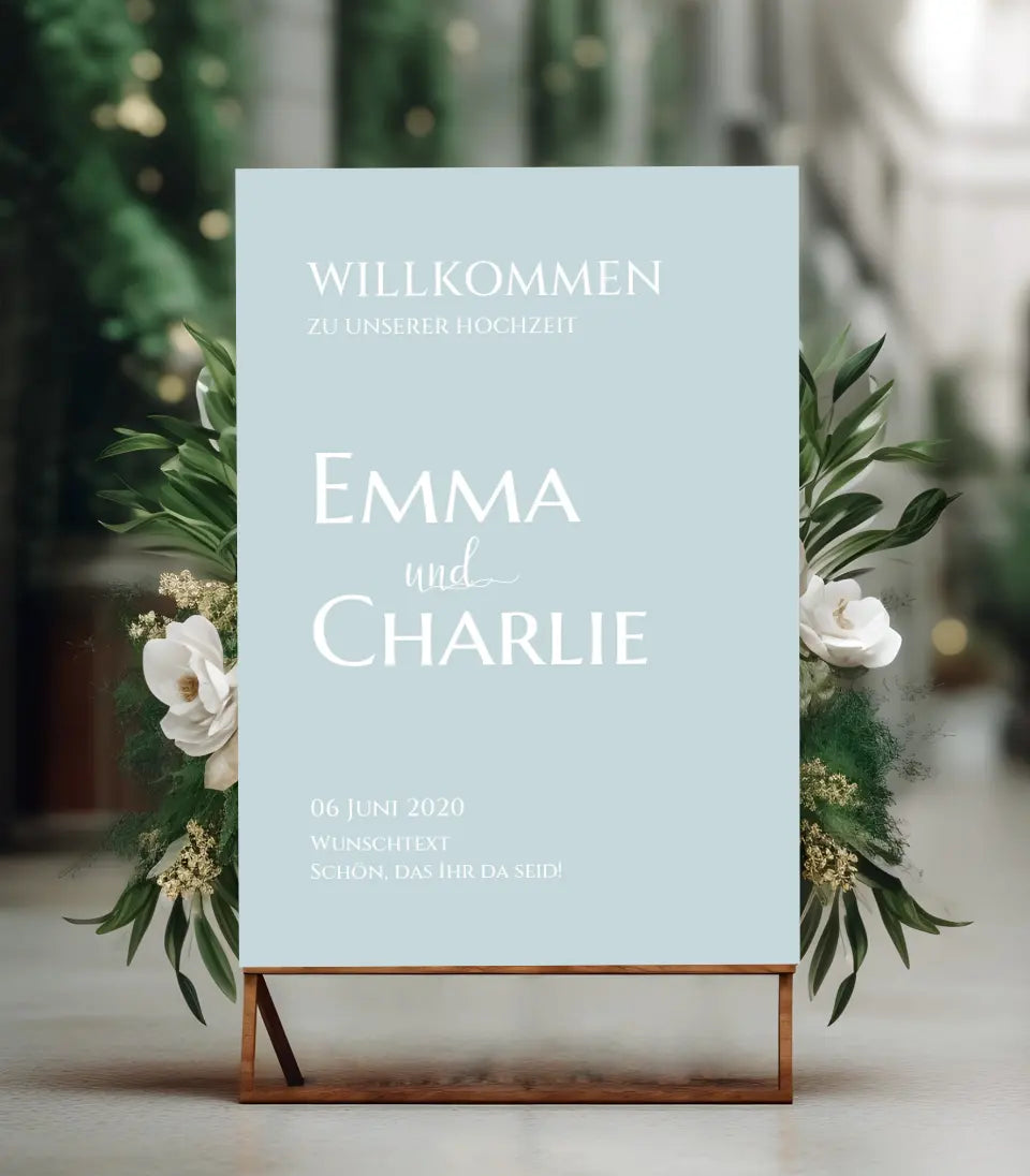 Willkommensposter Hochzeit  | Willkommensschild Hochzeit personalisiert | Hochzeitsempfang Tafel