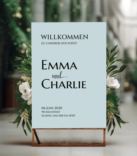 Willkommensposter Hochzeit  | Willkommensschild Hochzeit personalisiert | Hochzeitsempfang Tafel