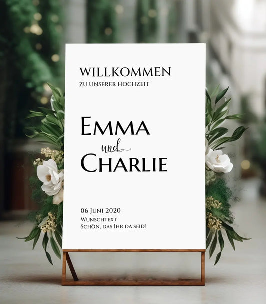 Willkommensposter Hochzeit  | Willkommensschild Hochzeit personalisiert | Hochzeitsempfang Tafel