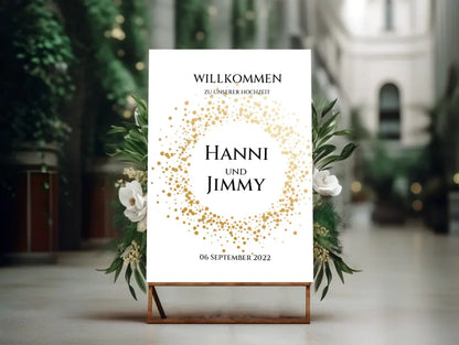 Willkommensposter Hochzeit  | Willkommensschild Hochzeit personalisiert | Hochzeitsempfang Tafel