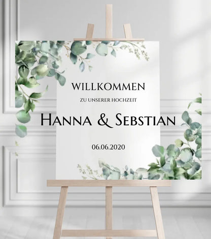 Willkommensposter Hochzeit  | Willkommensschild Hochzeit personalisiert mit Namen Datum | Empfang Schild Hochzeit