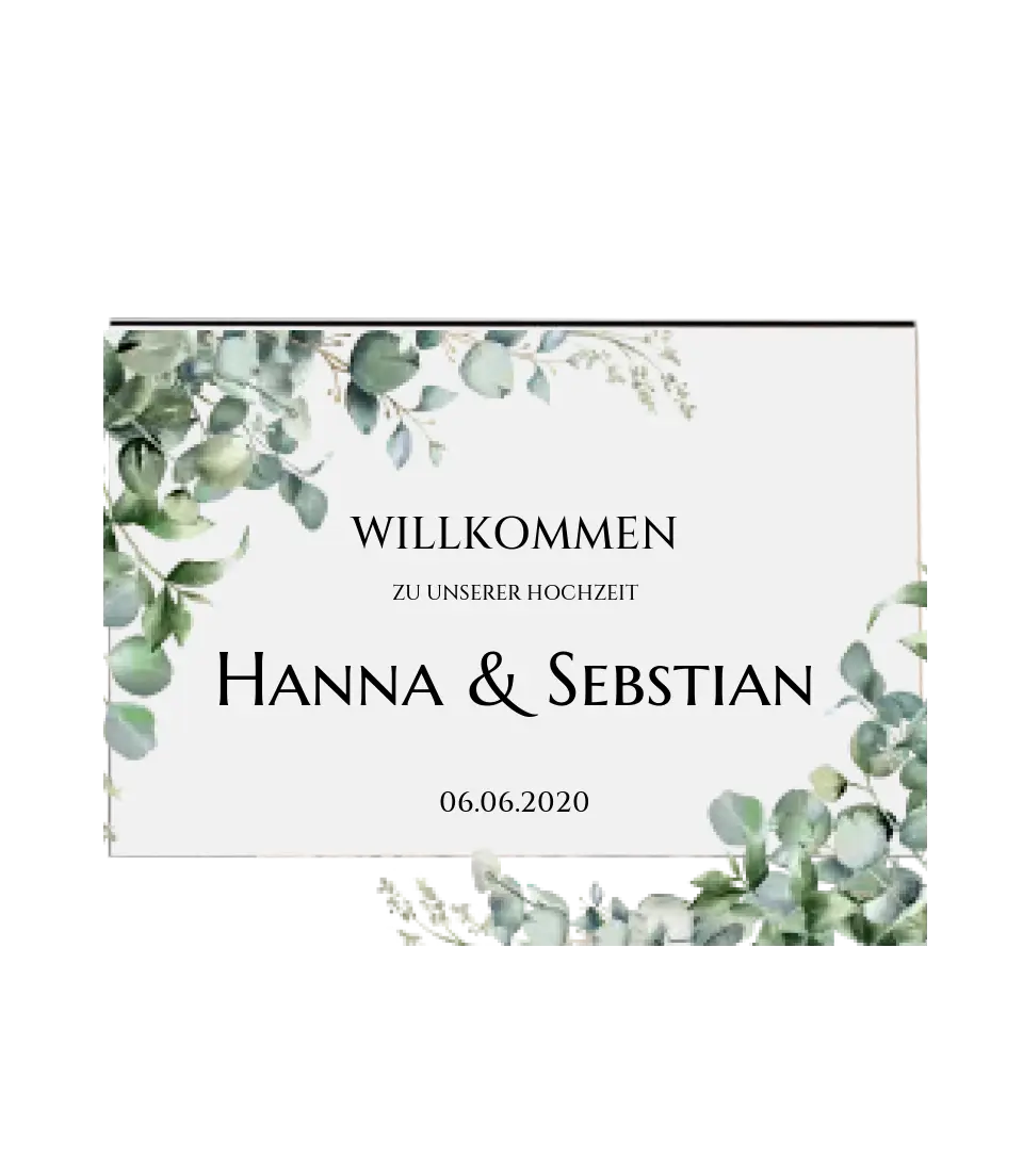 Willkommensposter Hochzeit  | Willkommensschild Hochzeit personalisiert mit Namen Datum | Empfang Schild Hochzeit