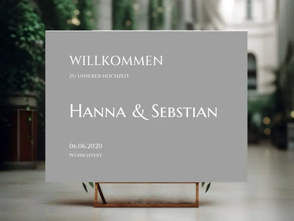 Willkommensposter Hochzeit | Willkommensschild Hochzeit personalisiert mit Namen Datum | Empfang Schild Hochzeit Poster