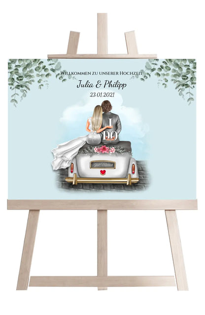 Willkommensposter Hochzeit  | Willkommensschild Hochzeit personalisiert mit Namen Datum | Empfang Schild Hochzeit