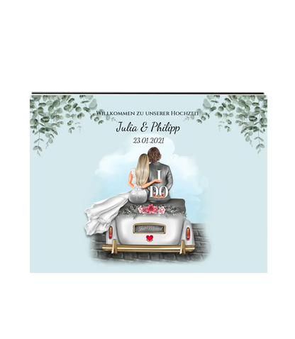 Willkommensposter Hochzeit  | Willkommensschild Hochzeit personalisiert mit Namen Datum | Empfang Schild Hochzeit