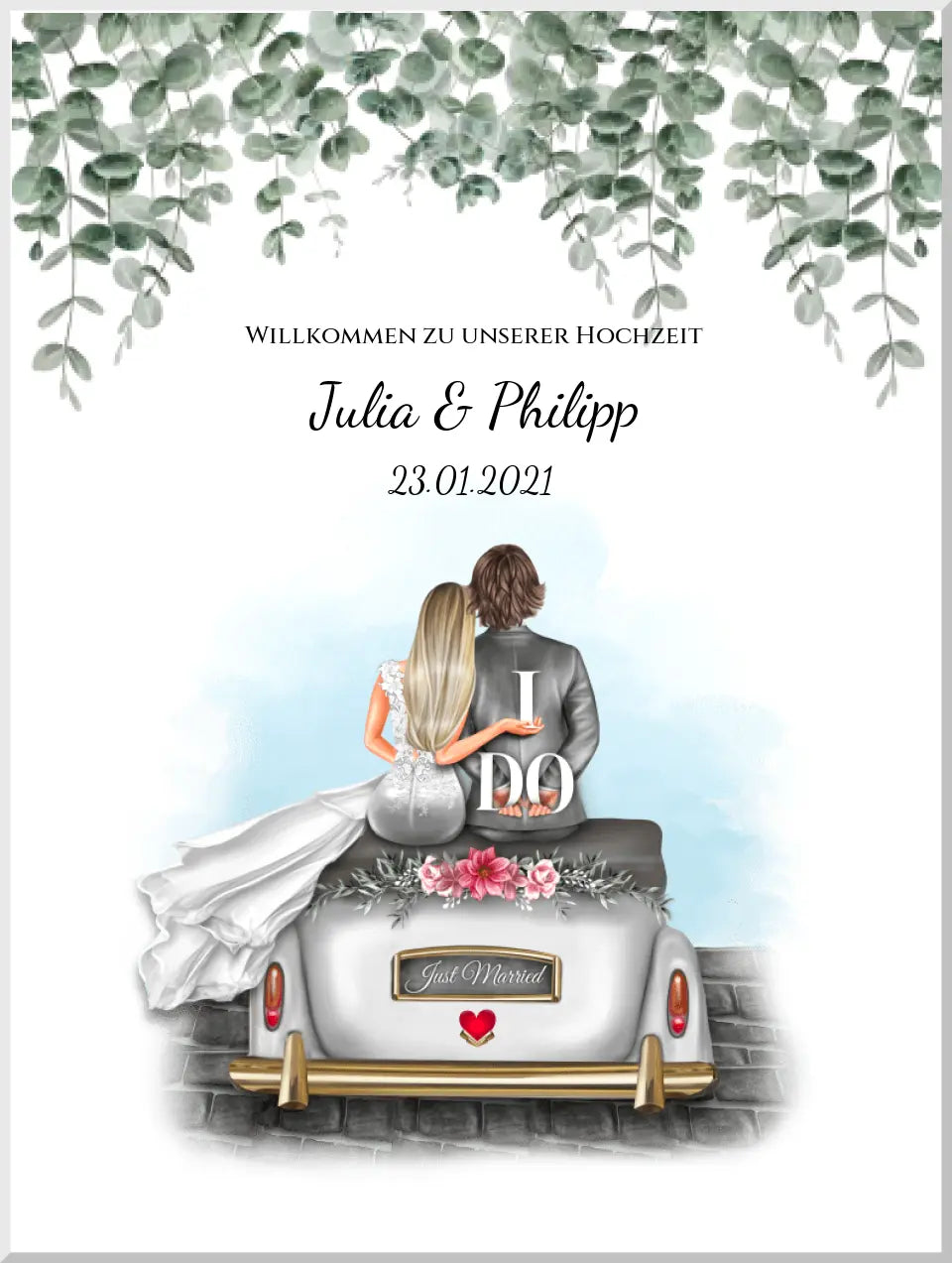 Willkommensposter Hochzeit  | Willkommensschild Hochzeit personalisiert | Hochzeitsempfang Tafel