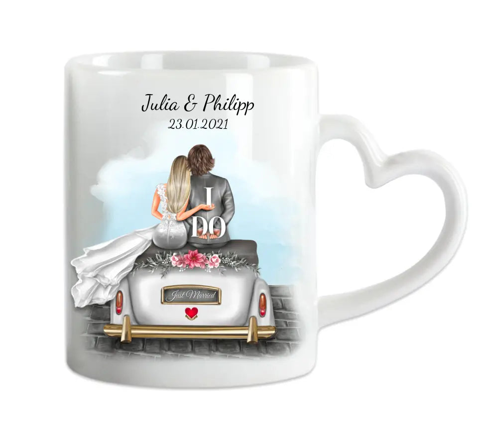 Personalisiertes Hochzeitsgeschenk Tasse, Kaffeebecher - Hochzeitstasse Geschenk Hochzeit