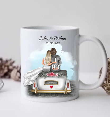 Personalisiertes Hochzeitsgeschenk Tasse, Kaffeebecher - Hochzeitstasse Geschenk Hochzeit