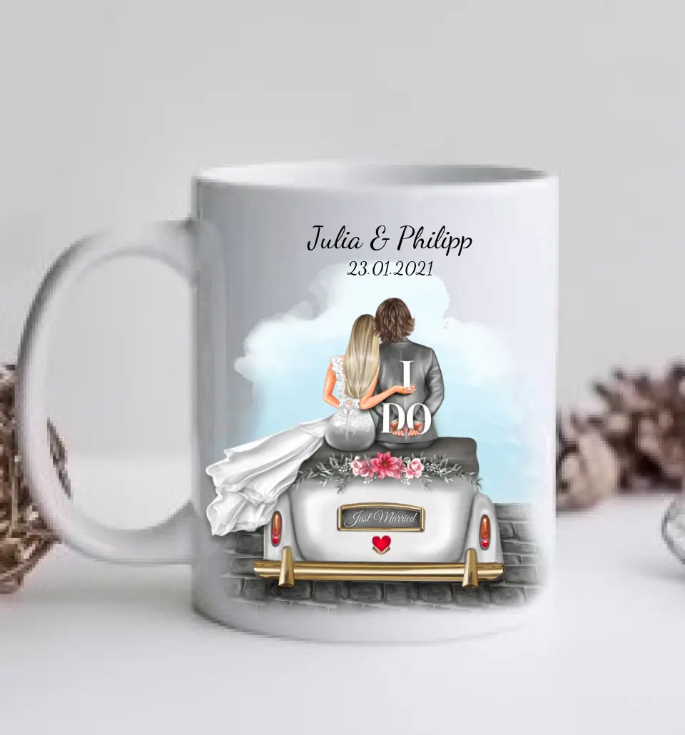 Personalisiertes Hochzeitsgeschenk Tasse, Kaffeebecher - Hochzeitstasse Geschenk Hochzeit