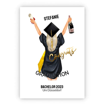 Abschlussgeschenk personalisiertes Poster Geschenk Bachelor - Geschenk Master - Geschenk Abitur - Schulabschluss