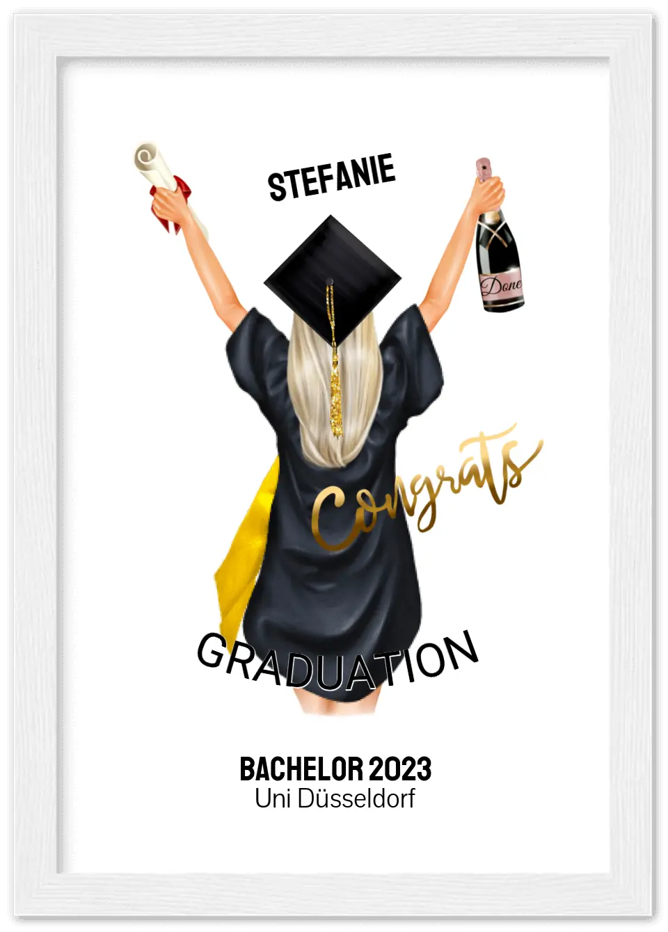 Abschlussgeschenk personalisiertes Poster Geschenk Bachelor - Geschenk Master - Geschenk Abitur - Schulabschluss