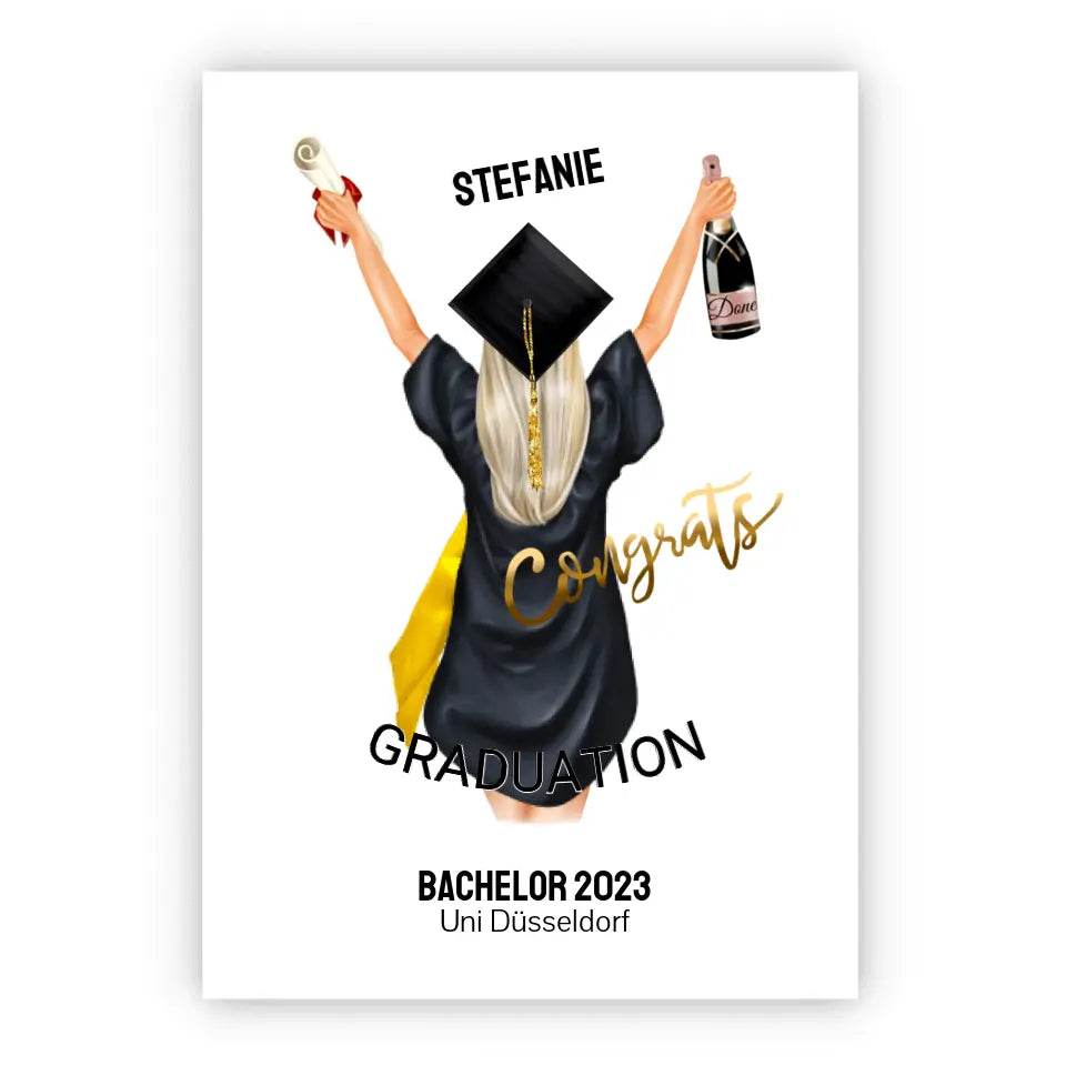 Abschlussgeschenk personalisiertes Poster Geschenk Bachelor - Geschenk Master - Geschenk Abitur - Schulabschluss