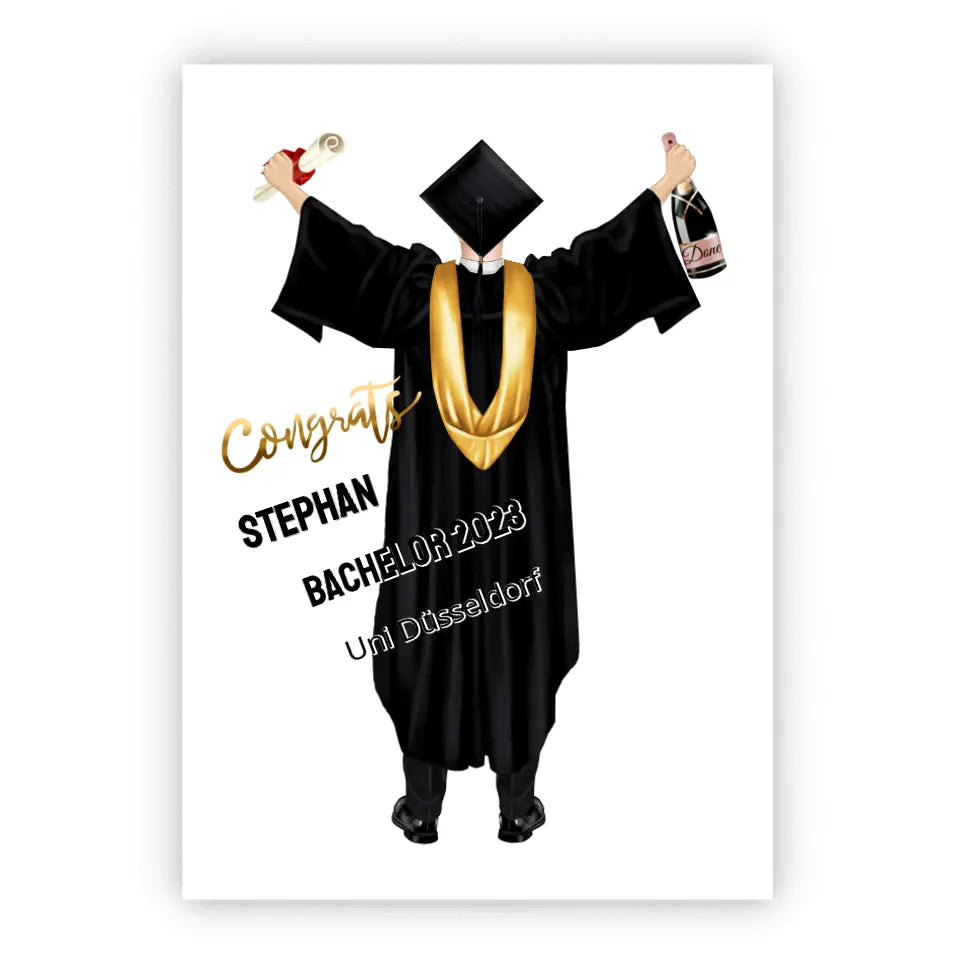 Abschlussgeschenk personalisiertes Poster Geschenk Bachelor - Geschenk Master - Geschenk Abitur - Schulabschluss Poster Poster