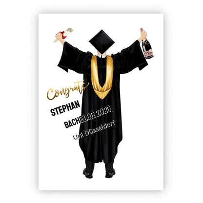 Abschlussgeschenk personalisiertes Poster Geschenk Bachelor - Geschenk Master - Geschenk Abitur - Schulabschluss Poster Poster