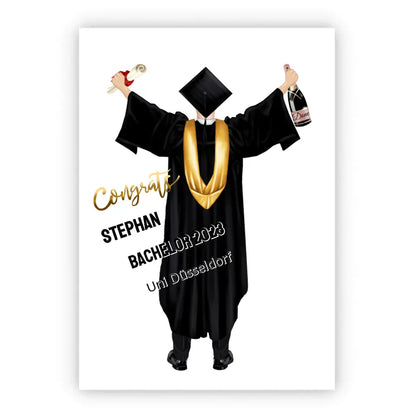 Abschlussgeschenk personalisiertes Poster Geschenk Bachelor - Geschenk Master - Geschenk Abitur - Schulabschluss