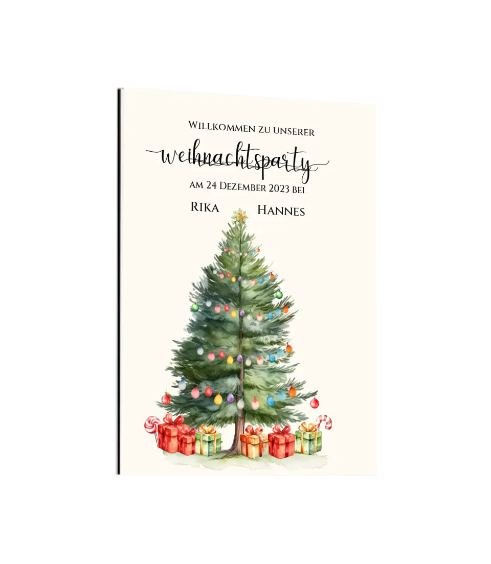 Weihnachtsposter | Willkommensschild Weihnachten | Einladung Weihnachtsfest | Weihnachtsschild Willkommen Schild mit Tannenbaum