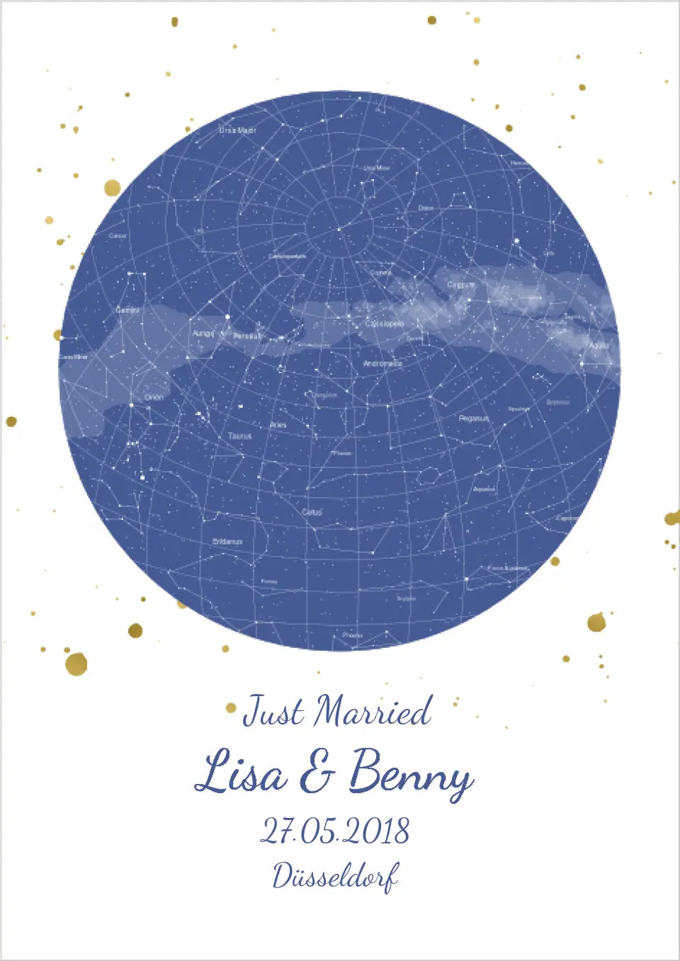 Hochzeitsgeschenk | Personalisierte Sternkarte |  Sternenbild Poster | Sternkarte Geschenk zur Hochzeit, zur Geburt, zur Taufe | Geschenk Brautpaar
